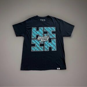 Hawaii’s Finest Men’s Large Black T-Shirt HIFI Floral Graphic Tee L